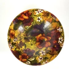 Vintage Traymold Fiberglass Salad Bowl Floral Mid Century Modern 11"