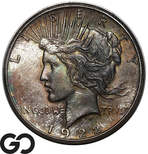 1922-S Peace Dollar, Tough To Find As A Toner, Choice BU++, Nice Deep Color