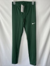 Nike Team Stock Tights Men&rsquo;s Medium Green Zip Ankle Cuffs Dri-fit  New