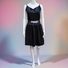 Black Lace Insert Dress - Size 8 - EUC