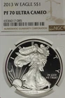 2013 W NGC PF70 ULTRA CAMEO AMERICAN SILVER EAGLE #B52878