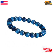 8MM Blue Tiger Eye Bracelet Energy Crystal Stone Healing Reiki Gifts