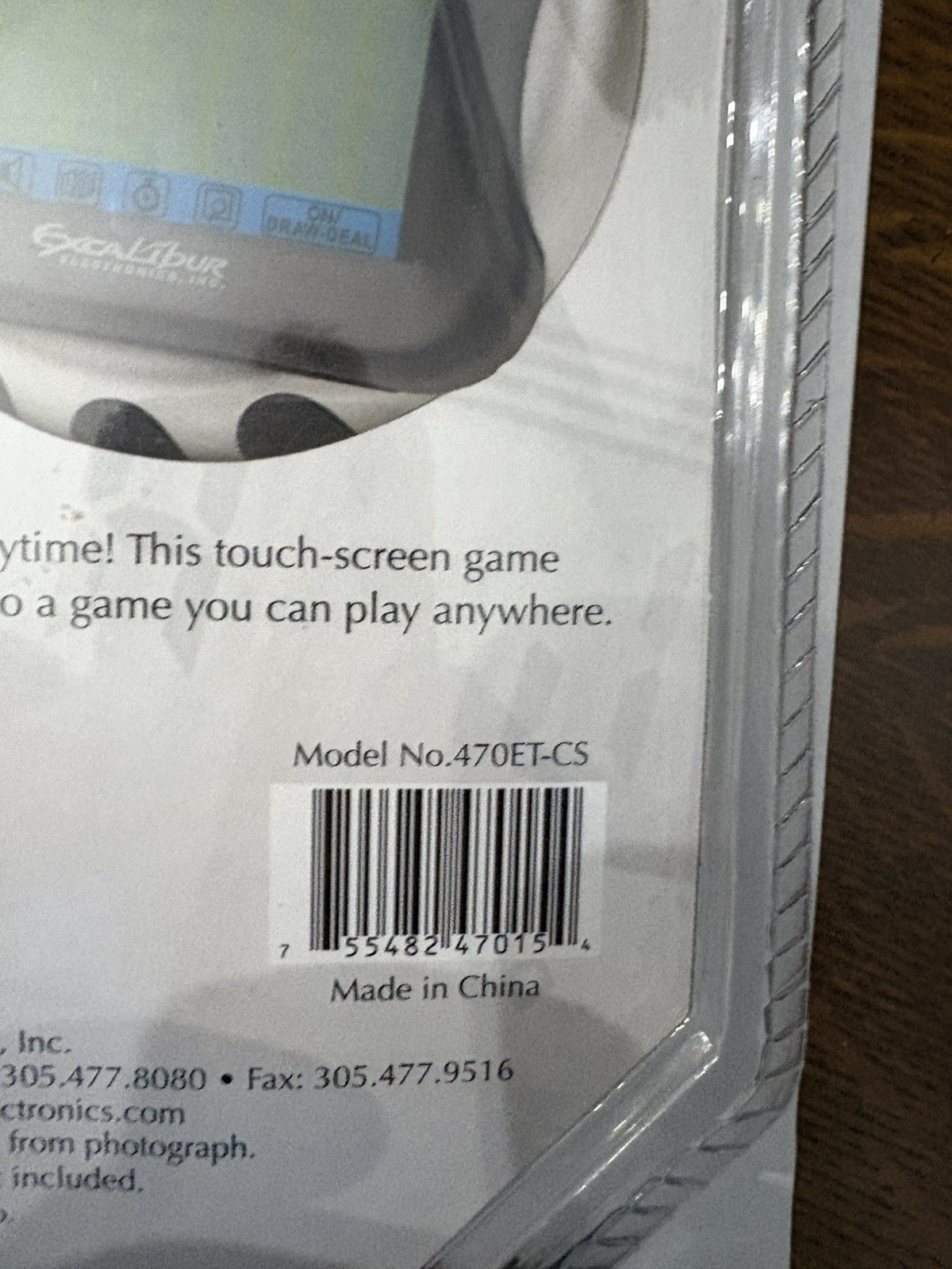 Excalibur Electronics-Touch Screen Solitaire Game Handheld Large LCD Screen New