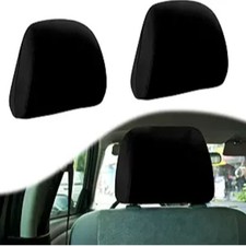 2Pcs Car Seat Headrest Cover, Flexible Car Headrest Covers, Reusable Anti- Black