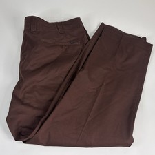Oak Hill 48 x 26 Straight Fit Tech Pants Cotton Blend Brown Flat Front Casual