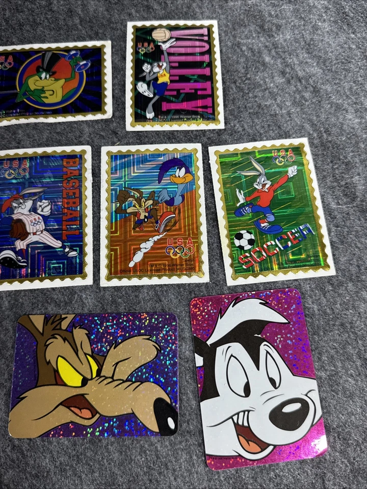 16 Looney Tunes 1996 Warner Bros Vending Hologram VINTAGE STICKER Taiwan Olympic - Image 4 of 4
