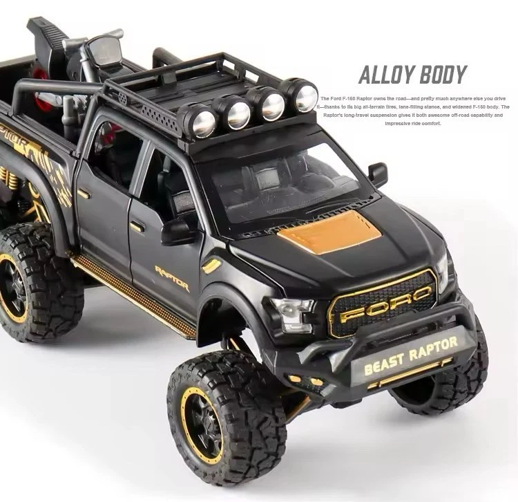 New 1:24 Pickup Trucks Boys F150 Raptor Diecast Metal Model Car Sound Gift UK - Image 4 of 4