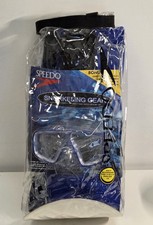 New Speedo Snorkeling Gear Set w/ Mask, Snorkel  Fins   Size M   Blue