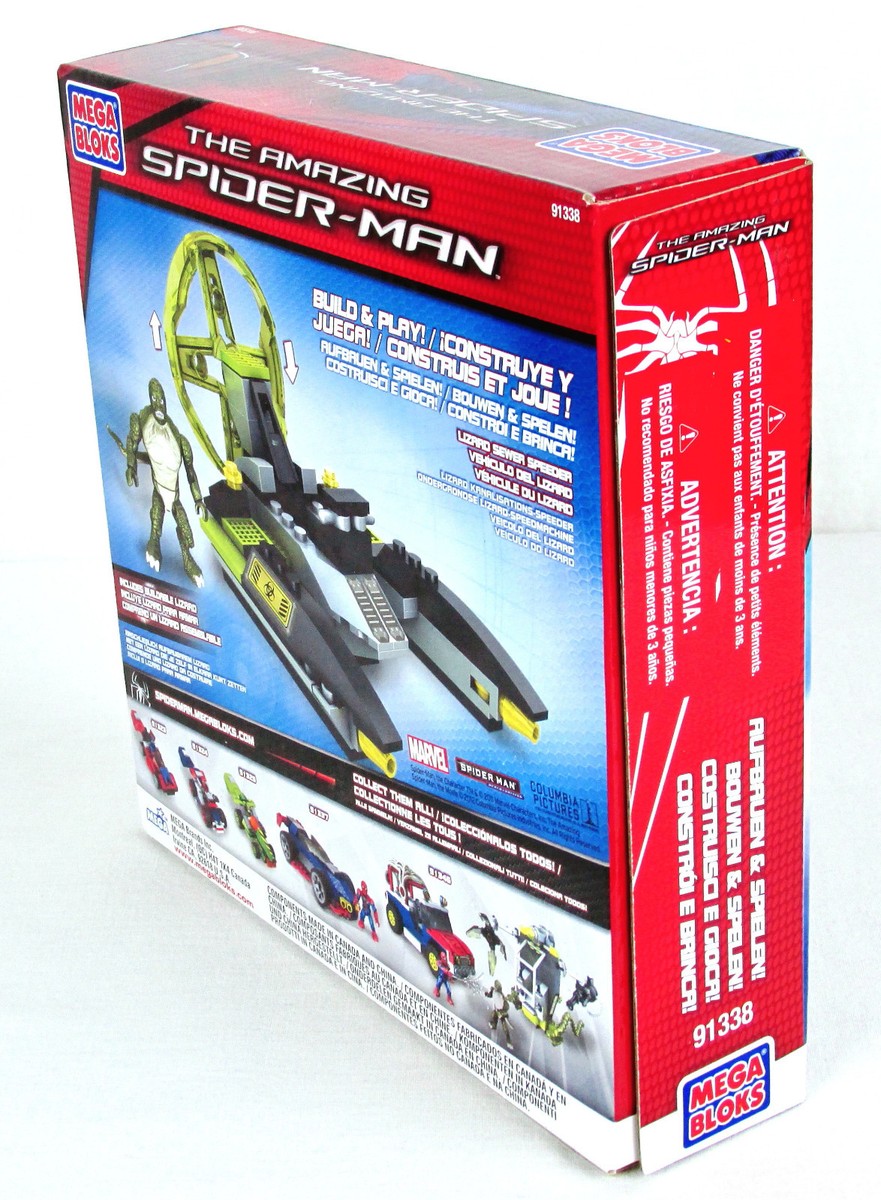 Mega Bloks Amazing Spider-Man Lizard Sewer Speeder #91338 91 Mega Bloks Amazing Spider-Man Lizard Sewer Speeder #91338 91