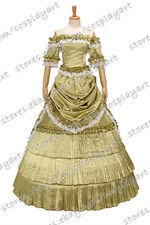 Lady Classical Victorian Gothic Punk Slash Neck Strapless Ruffles Prom Dress