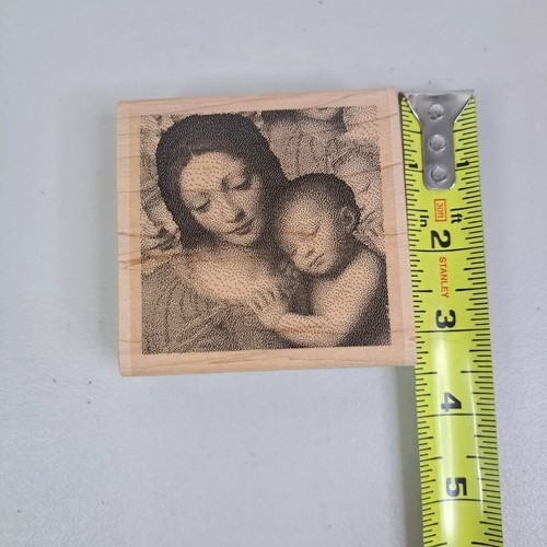PAPER INSPIRATIONS Silent Night Impressions Wood Rubber Stamp H8028 Jesus Mary - Picture 5 of 7