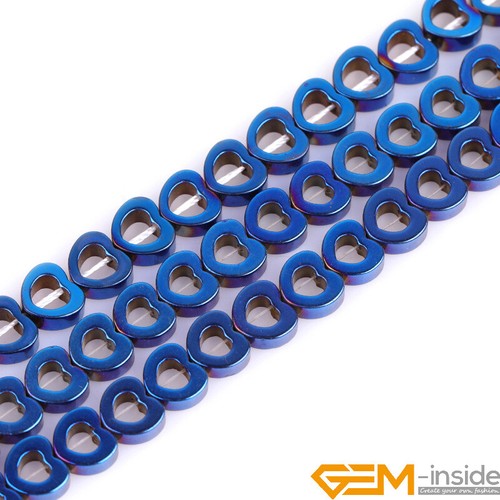 Hypoallergenic MultiShapes Blue Metallic Coated Hematite Jewelry Making Beads AU - Picture 154 of 201