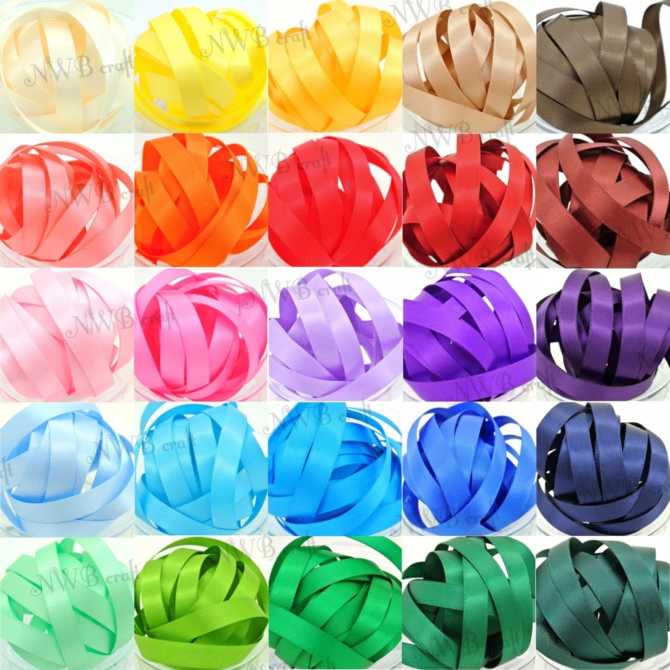 LITTLE SNOW DIRECT 100 Yard (91.4M) Full Reel 1/4 Inch 6mm Wide Double Sided Satin Ribbon Fullroll