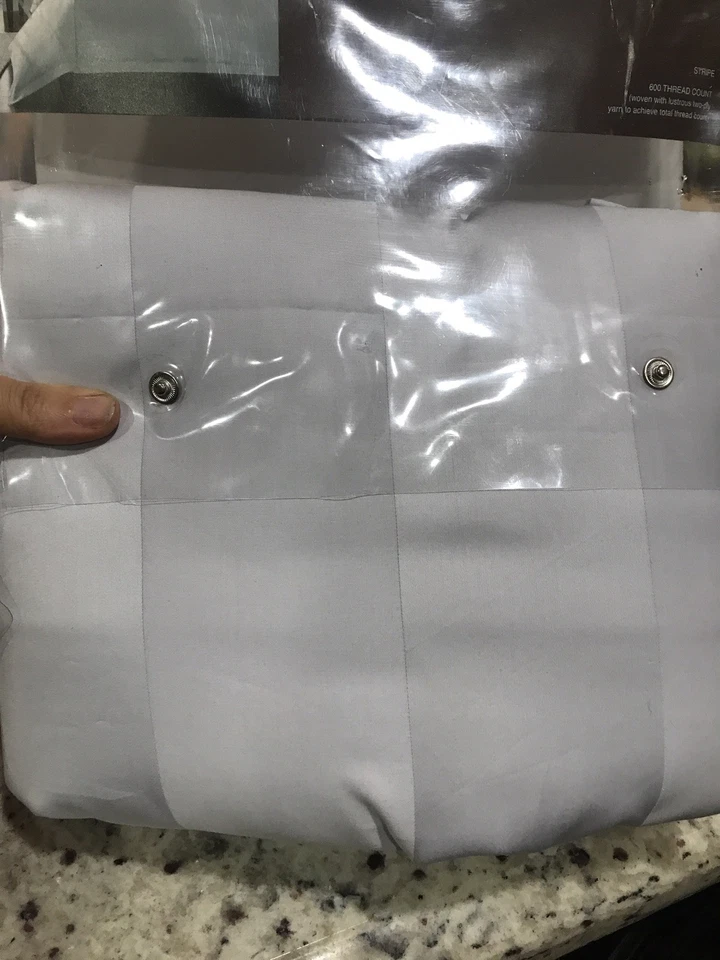 Edredón KING Hudson Park 600 TC Stripe Collection +2 fundas Euro. Azul Nube Foto 4 de 4