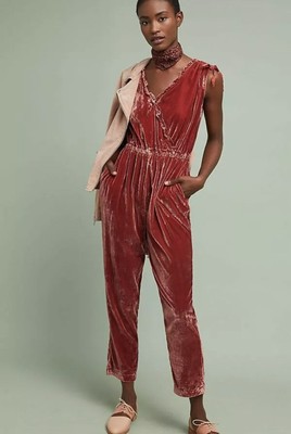 anthropologie velvet jumpsuit