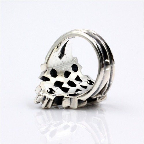 DarkDesign 925 Sterling Silber schwerer Punk Simple Rock sechseckiger Stern Hohlring - Bild 11 von 21