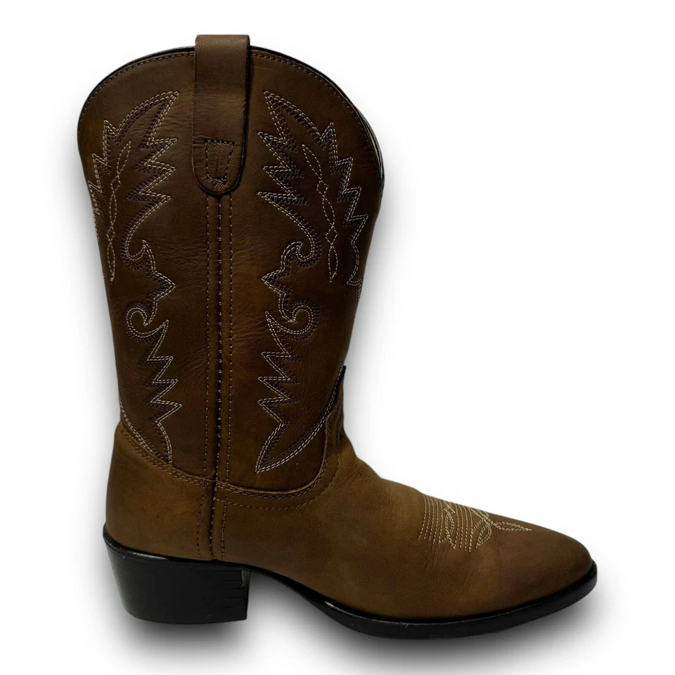 Botas vaqueras occidentales Dan Post de cuero marrón juvenil talla 4,5 EE. UU. DPC3003 Foto 3 de 4