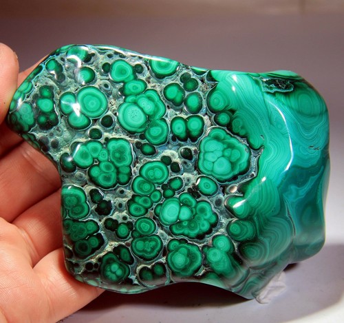 4.5" Top Quality Polished Bull's Eye Malachite, Congo! MA118 - Picture 4 of 5