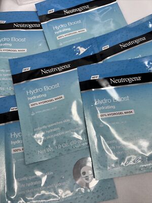 (6) Neutrogena Moisturizing Hydro Boost Hydrogel Hydrating Face Mask 1 oz
