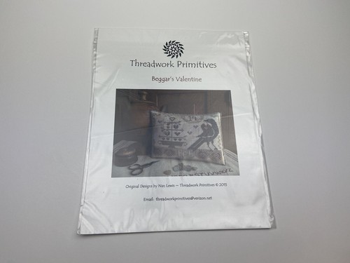 Threadwork Primitives Beggar’s Valentine Cross Stitch Pattern Primitive 2P - Picture 1 of 3