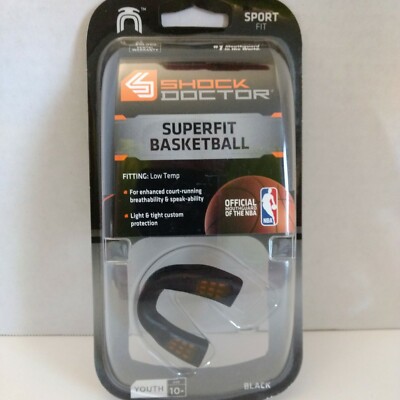 SHOCK DOCTOR Youth SuperFit Basketball Mouthguard 9201Y  Made in the USA Black
