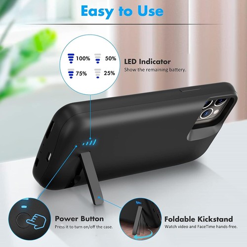 Für iPhone 11 Pro Max Extend Battery Case Ladecover Akku Ladegerät Case - Bild 4 von 7