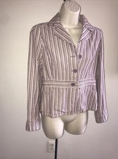 Ann Taylor loft lavender and white striped blazer