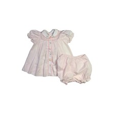 Vintage Cherubs New York Size 9M Pink Short Sleeve Dress Bloomers Set
