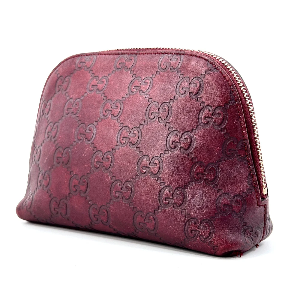 GUCCI Cosmetic Pouch Makeup Leather Auth 0610 - Изображение 2 из 4