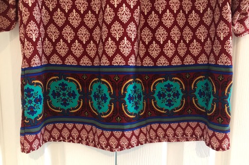 MAX & RILEY Girls Boho Red With Lace Peasant 3/4 Sleeve Top - Size XL (16) - Picture 4 of 11