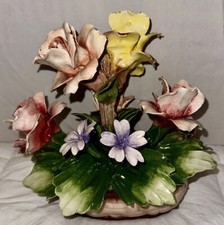 Gorgeous Vintage Capodimonte Flower Basket Excellent Condition RARE