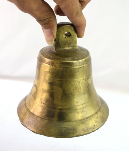 Indian Brass Bell Hand-Crafted Traditional Hindu Temple Holy Decor. G70-231 - Picture 7 of 9