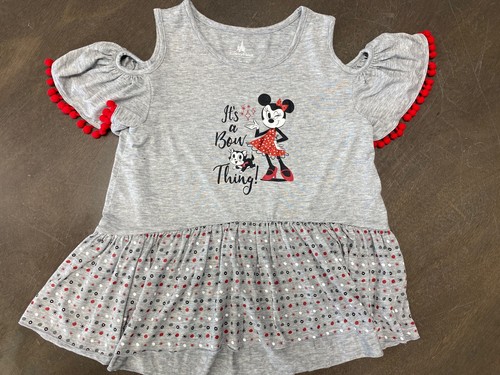 Disney Parks Minnie Mouse It’s A Bow Thing Top Girls Size Large 10/12