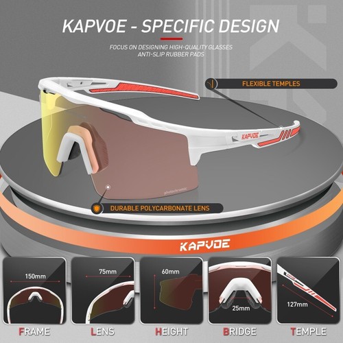 Cycling Sunglasses Outdoor Photochromic Glasses UV400 Transition Bicycle Eyewear - Picture 2 of 29