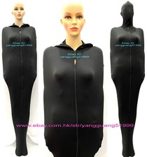 Unisex Black Spandex Mummy Suit Costumes Sleeping Bag Bodysuit Full Outfit F1025