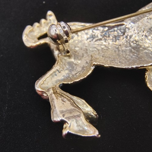 Zebra Brooch Pin Gold and Silver Tone Enamel Textured Green Eye Repaired Clasp - Picture 19 of 24