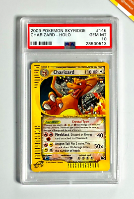 Pokemon 2003 PSA 10 GEM MINT Charizard holo Skyridge #146 Pokemon 2003 PSA 10 GEM MINT Charizard holo Skyridge #146