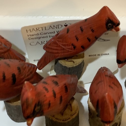 Hartland Traditions 3” Hand Carved Wood Cardinal on Log mini Figurine KENT 19C-5 - 第 4/6 張圖片