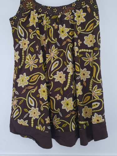 ❤️ Size 10 MODA by MOTHERCARE vintage brown 100% Cotton floral tunic blouse 527 - Picture 8 of 8