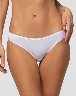 2 women's POMPEA low waist ORGANIC COTTON invisible sewing briefs size L WHITE