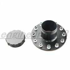 US Aluminum Straight Neck 12 Bolt Flange Fuel Cell Fast Fill Filler Neck & Cap