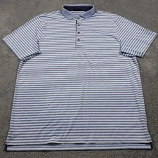 Greyson Polo Shirt Mens Size 2XL Performance Golf Wolf Logo Blue Spread Collar