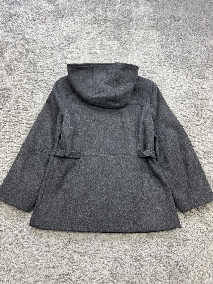 Chaqueta Esprit Mujer Pequeña Gris Lana Tweed Cremallera Completa Forrada Abrigo Con Capucha De Colección Años 90 Y2K Foto 2 de 4