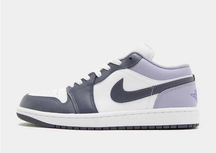 Классические мужские кроссовки Nike Jordan Air 1 Low белого, темно-синего и фиолетового цветов Comet