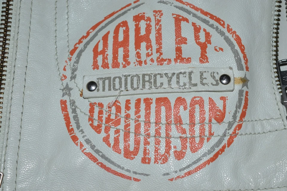 Harley Davidson Spring Brook 2014 White Leather Riding Jacket - Women’s XL NICE! - Image 4 of 4