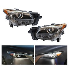 Hot Pair Left&Right LED Headlights Headlamp Fit 2016-2020 Mazda CX-9 CX9 W/o AFS