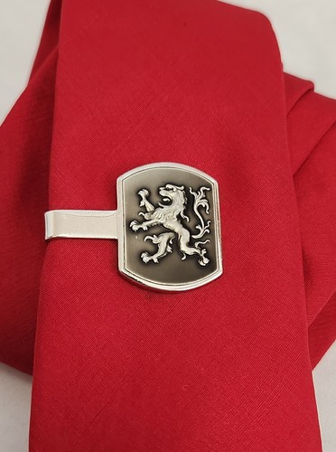 Vintage Swank Silver Tone Rampant Lion Tie Clip Scottish