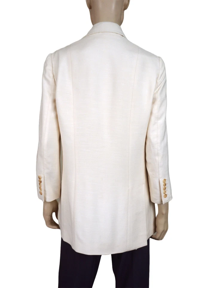 Chaqueta Blazer THE ROW Talla 2 Talla Grande Manga 3/4 Doble Pecho Blanco Off Foto 3 de 4