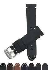 22mm Distressed Leather Watch Band Strap for Citizen Eco-Drive