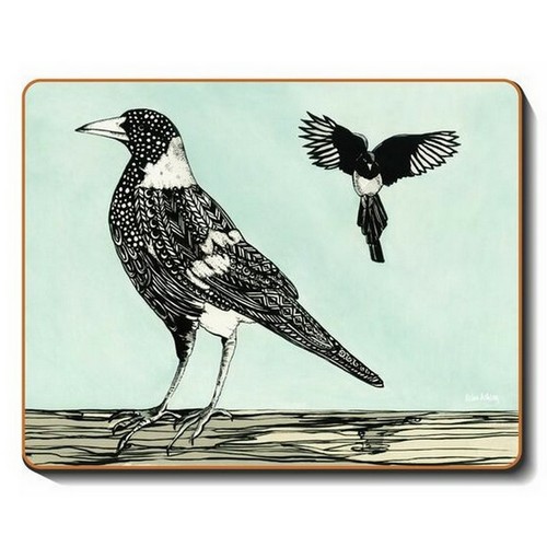 6 Australia Magpies Coaster 6 Different Designs Gift Box Australian Birds NEW - Picture 5 of 10